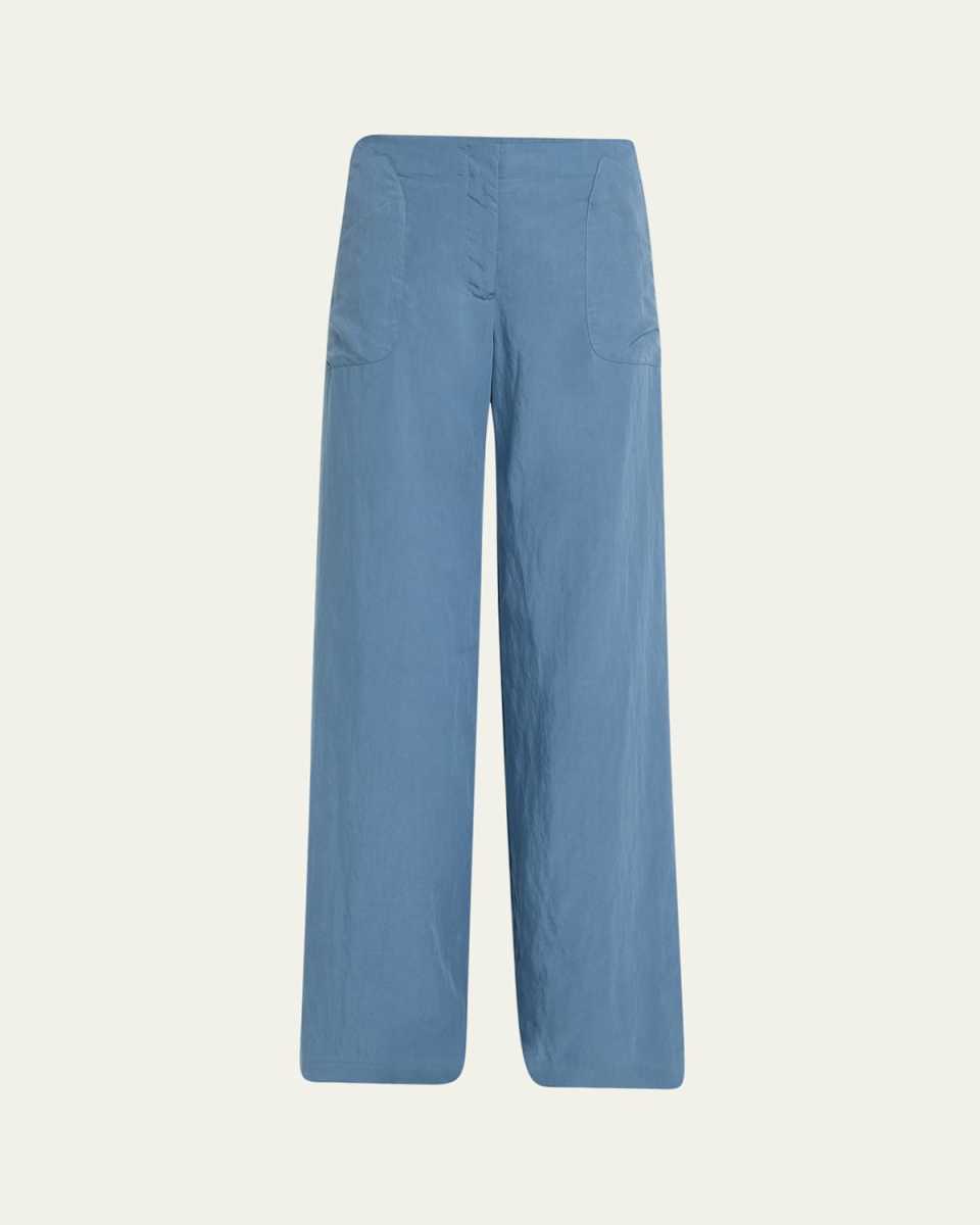 Eda Patch-Pockets Wide-Leg Pants